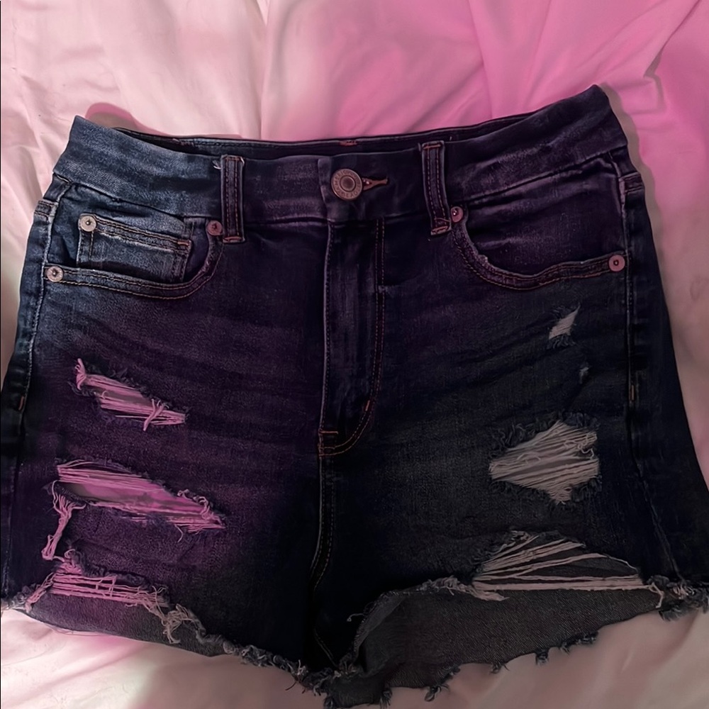 American Eagle Next Level Stretch Size 4 Navy Blue Jean Shorts